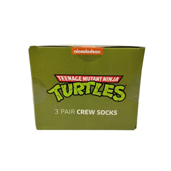 Teenage Mutant Ninja Turtles 3 Pair Crew Socks Size 10-13 Nickelodeon Bioworld - Picture 7 of 7